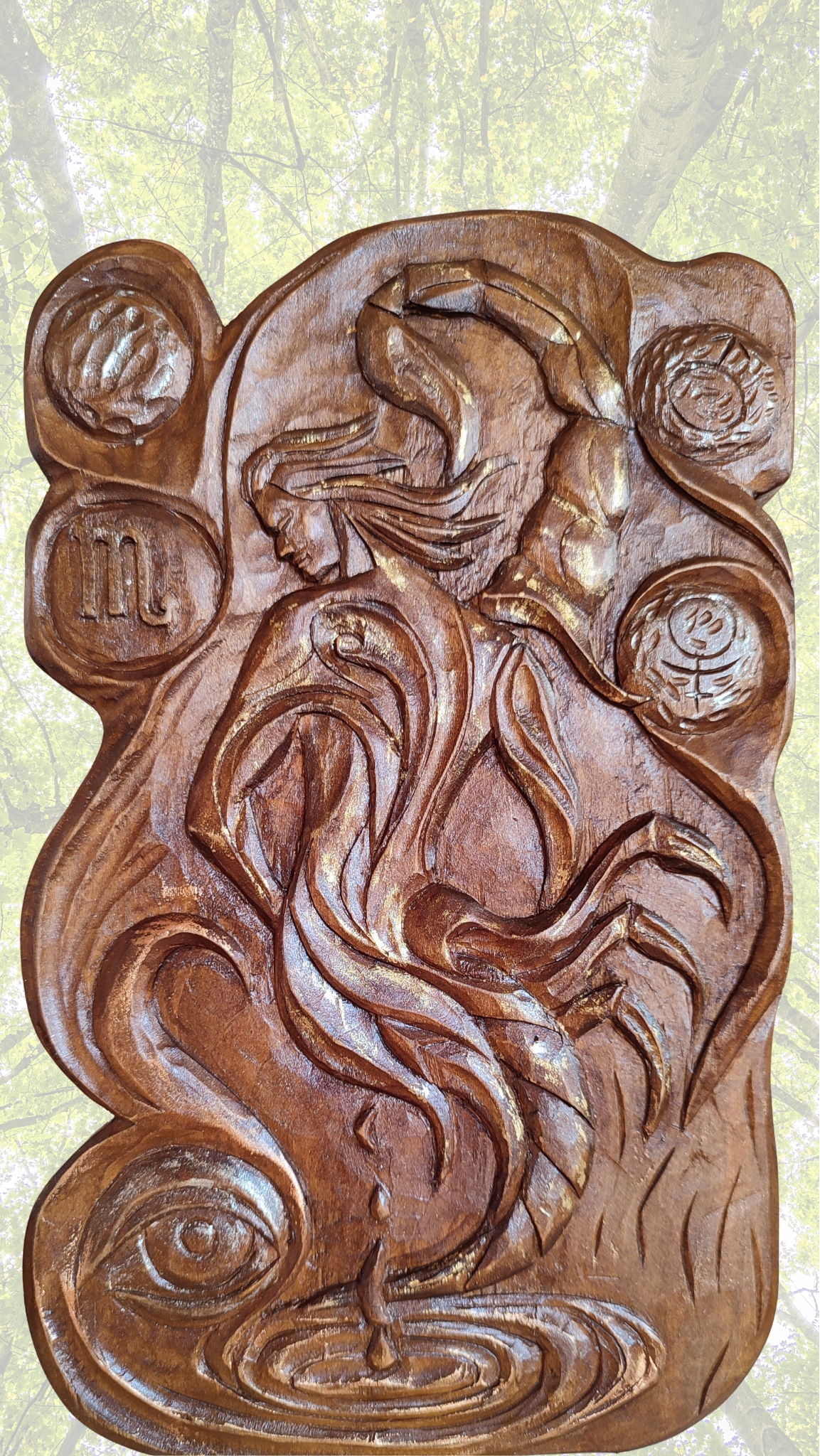 Scorpio-zodiac-sign-one-sided-relief-woodcarved-sculpture-by-SVETOSLAVCarving (4)